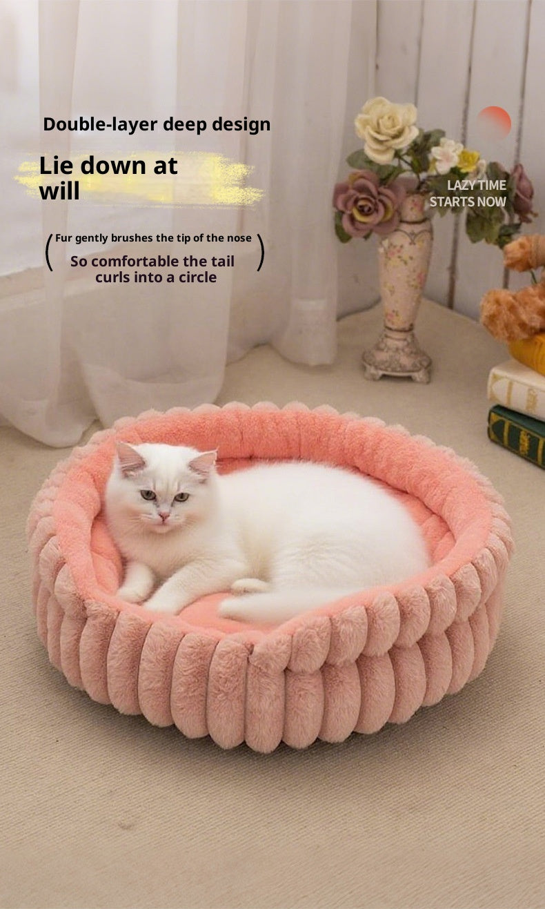 Lumopets Pet Calming Bed | Rabbit Plush Nest for Dogs and Cats