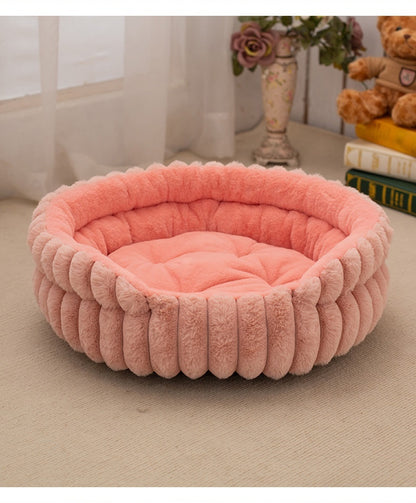 Lumopets Pet Calming Bed | Rabbit Plush Nest for Dogs and Cats
