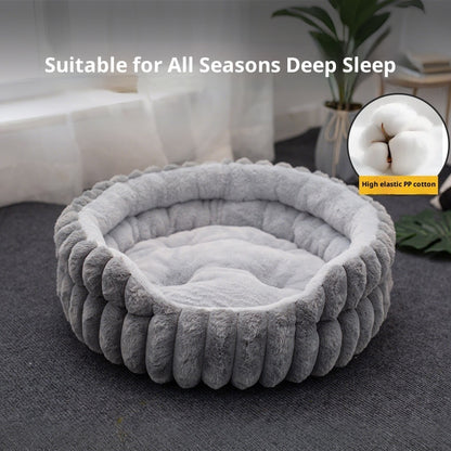 Lumopets Pet Calming Bed | Rabbit Plush Nest for Dogs and Cats