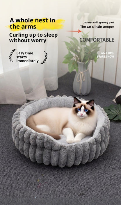 Lumopets Pet Calming Bed | Rabbit Plush Nest for Dogs and Cats