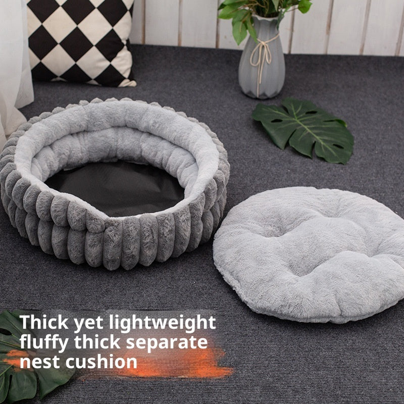 Lumopets Pet Calming Bed | Rabbit Plush Nest for Dogs and Cats