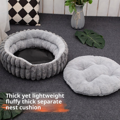 Lumopets Pet Calming Bed | Rabbit Plush Nest for Dogs and Cats