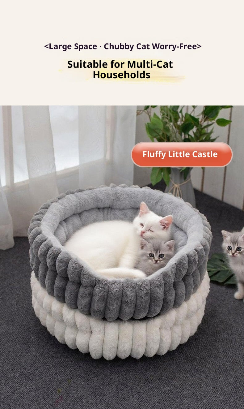 Lumopets Pet Calming Bed | Rabbit Plush Nest for Dogs and Cats