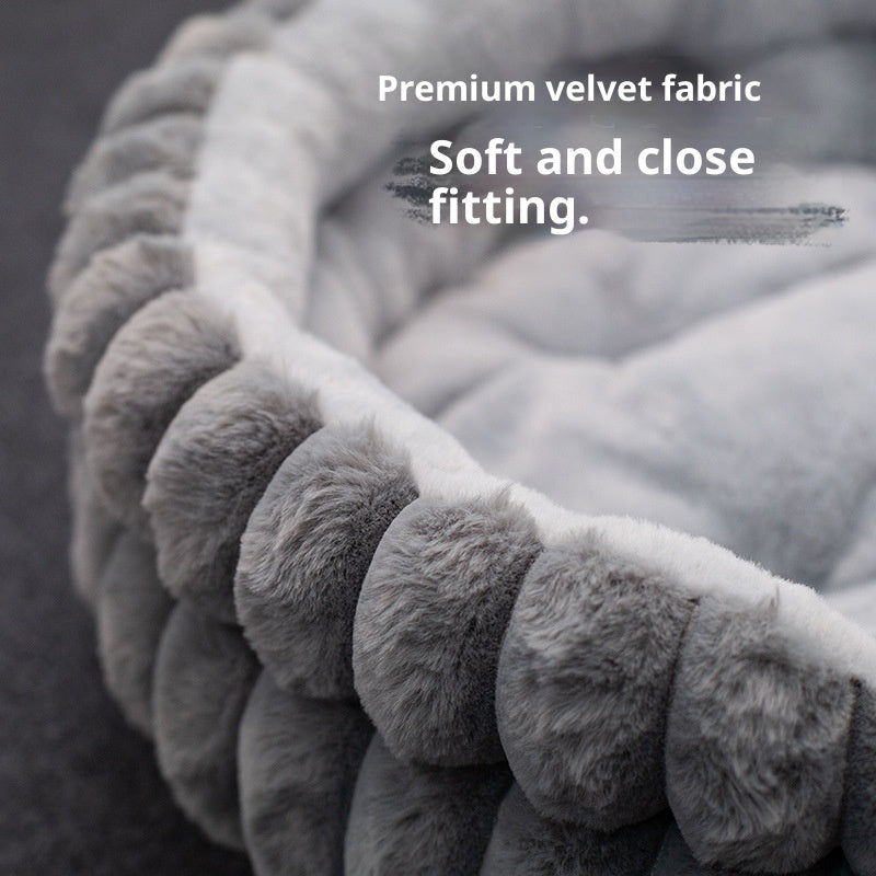 Lumopets Pet Calming Bed | Rabbit Plush Nest for Dogs and Cats