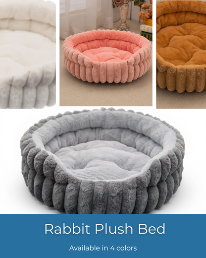 Lumopets Pet Calming Bed | Rabbit Plush Nest for Dogs and Cats