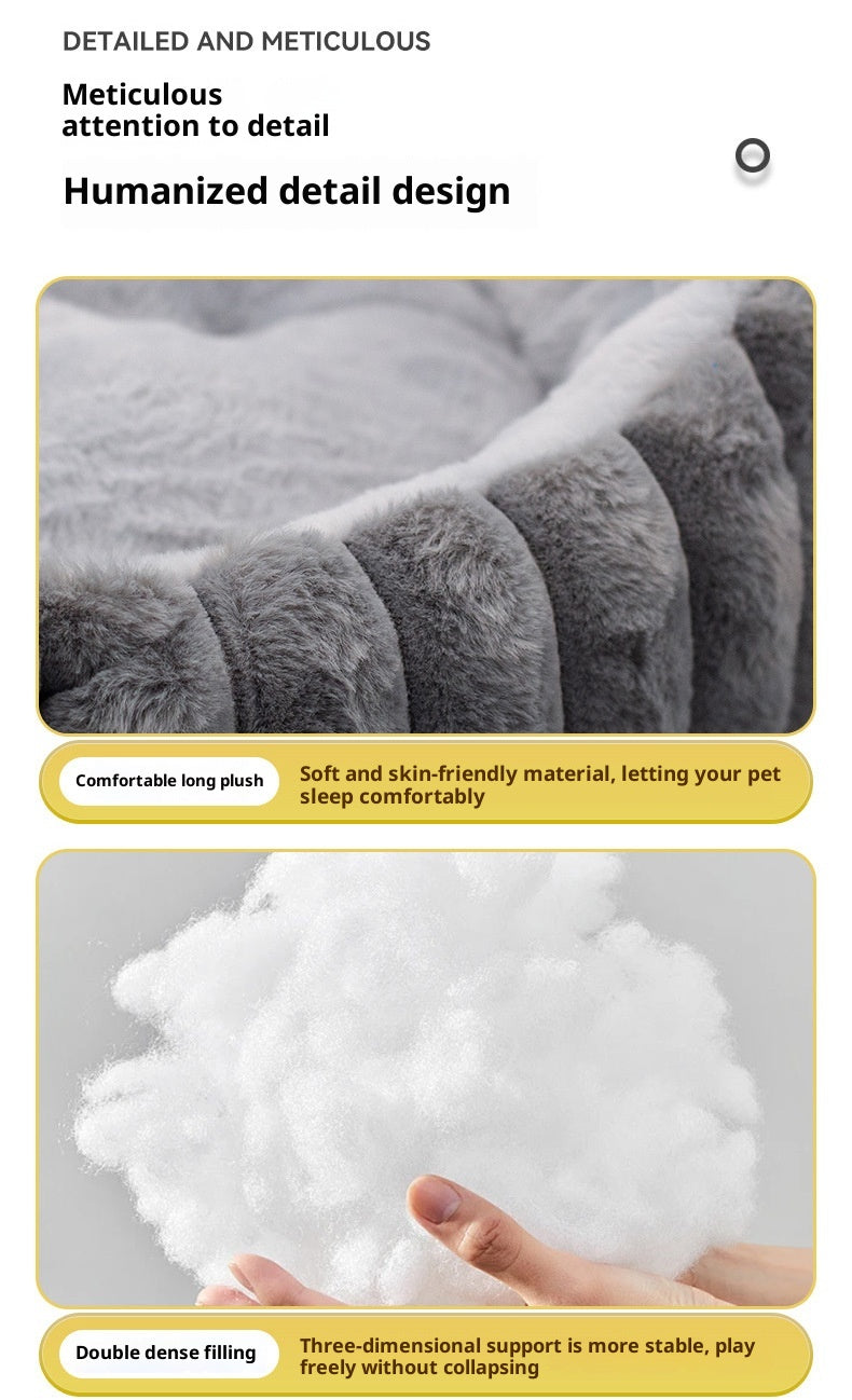 Lumopets Pet Calming Bed | Rabbit Plush Nest for Dogs and Cats