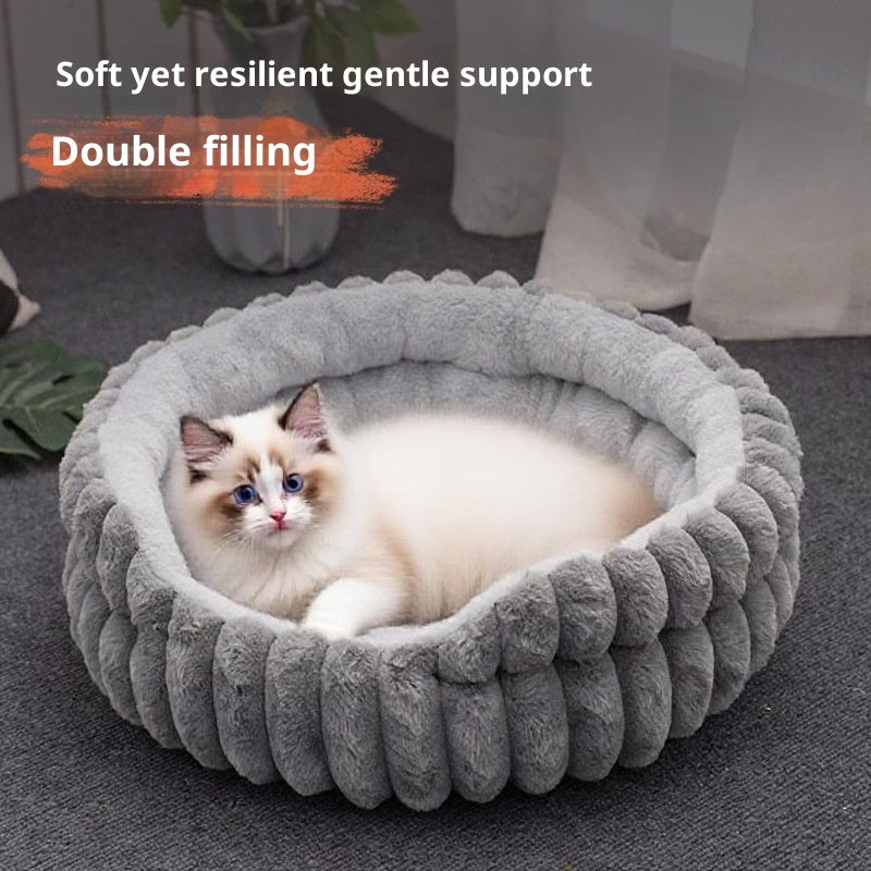 Lumopets Pet Calming Bed | Rabbit Plush Nest for Dogs and Cats