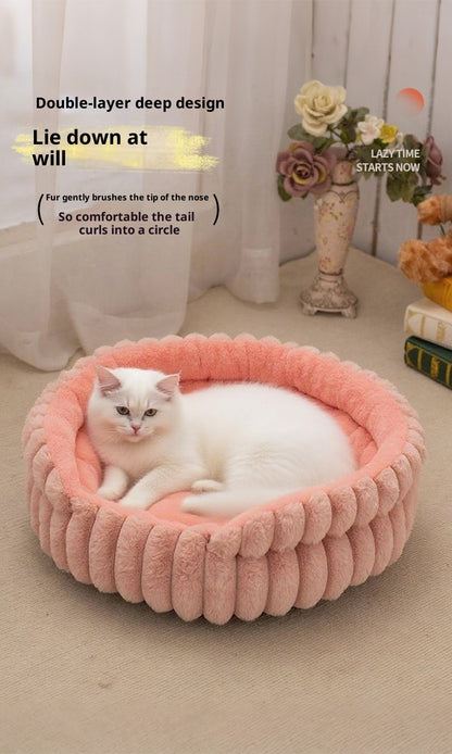 Lumopets Pet Calming Bed | Rabbit Plush Nest for Dogs and Cats