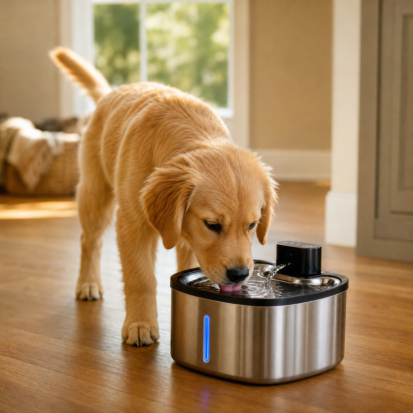 Wireless Smart Pet Water Fountain — 3.5L Stainless Steel with IR Sensor