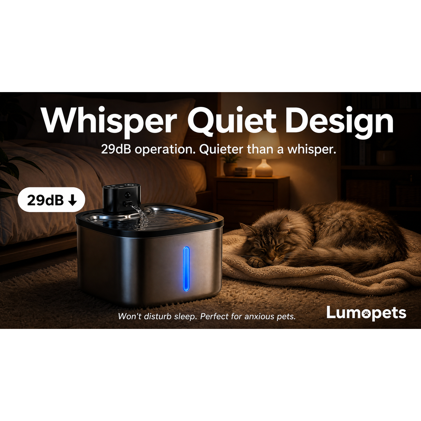 Wireless Smart Pet Water Fountain — 3.5L Stainless Steel with IR Sensor