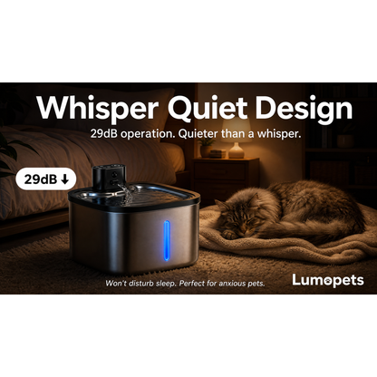Wireless Smart Pet Water Fountain — 3.5L Stainless Steel with IR Sensor