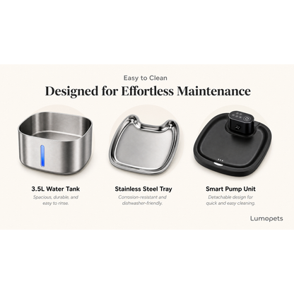 Wireless Smart Pet Water Fountain — 3.5L Stainless Steel with IR Sensor