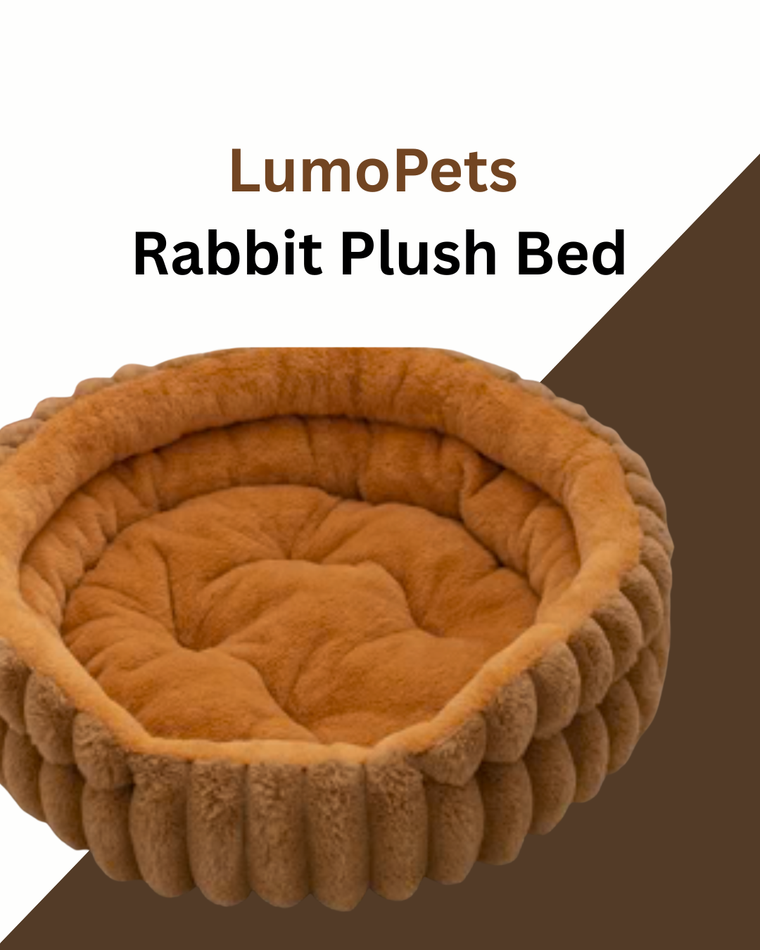 Lumopets Pet Calming Bed | Rabbit Plush Nest for Dogs and Cats