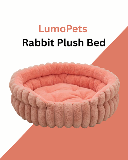 Lumopets Pet Calming Bed | Rabbit Plush Nest for Dogs and Cats