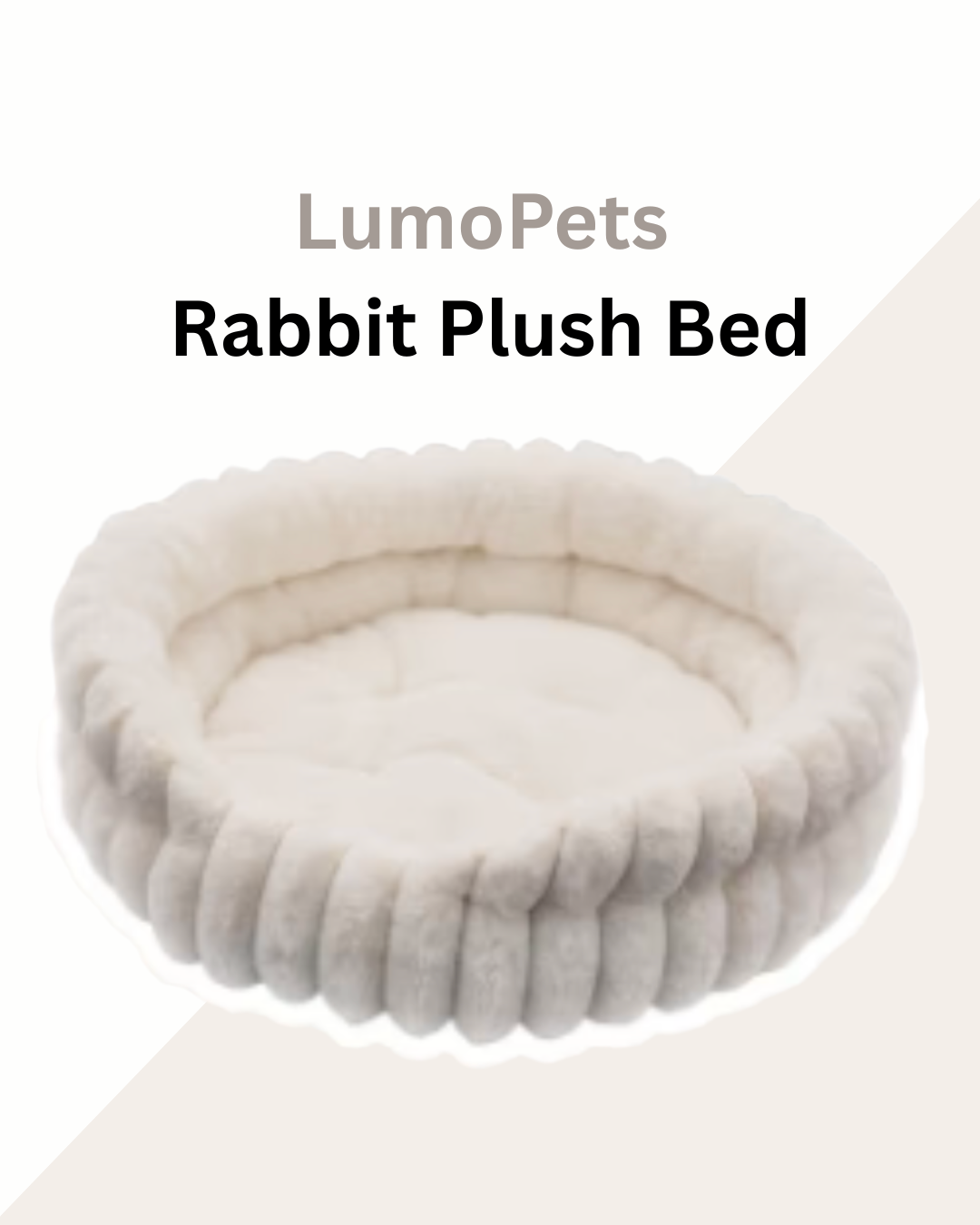 Lumopets Pet Calming Bed | Rabbit Plush Nest for Dogs and Cats